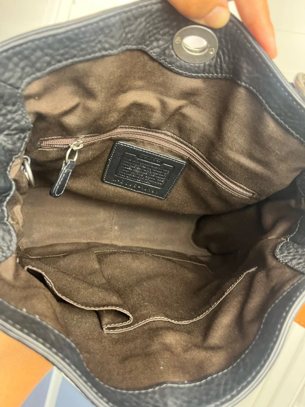 Coach chelsea turnlock hobo black pebbled leather shoulder bag y2k - Picture 6 of 7